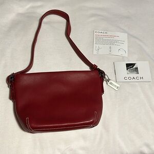 Vintage Coach Mini Red Leather Shoulder Bag